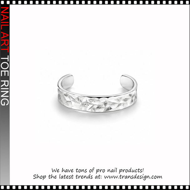 Adjustable Silver Ice Cut Faceted Toe Ring #11537