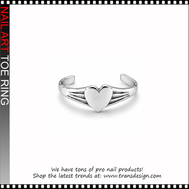 Adjustable Silver Heart Wing Toe Ring #11543