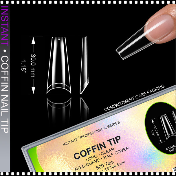 INSTANT TIP Coffin, Long, Half Cover 500/Case