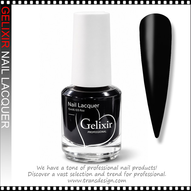 GELIXIR Nail Lacquer Black Night 0.5oz.