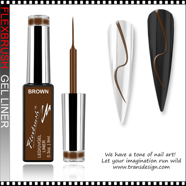 INSTANT Gel Nail Art Gel Liner, Brown 0.3oz.