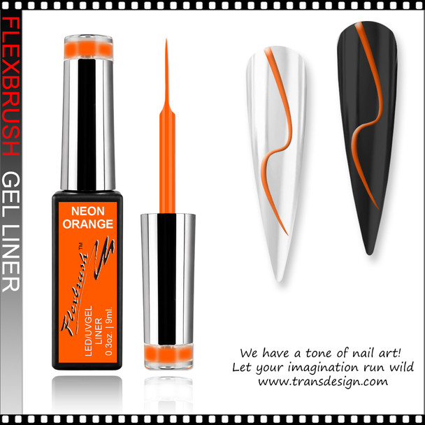 INSTANT Gel Nail Art Gel Liner, Neon Orange 0.3oz.