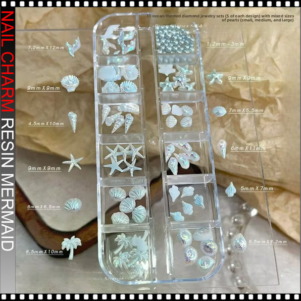 NAIL CHARM RESIN Mermaid Shores Set 2