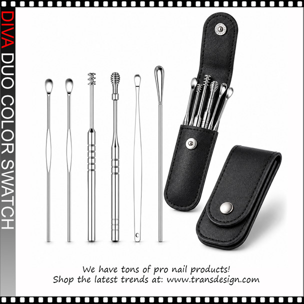 6-Piece Stainless Steel Ear Care Kit with Portable Storage Case
