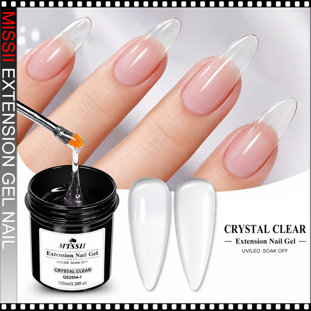 MISSII LED-UV Extension Gel Nail, Crystal Clear 3.38oz.