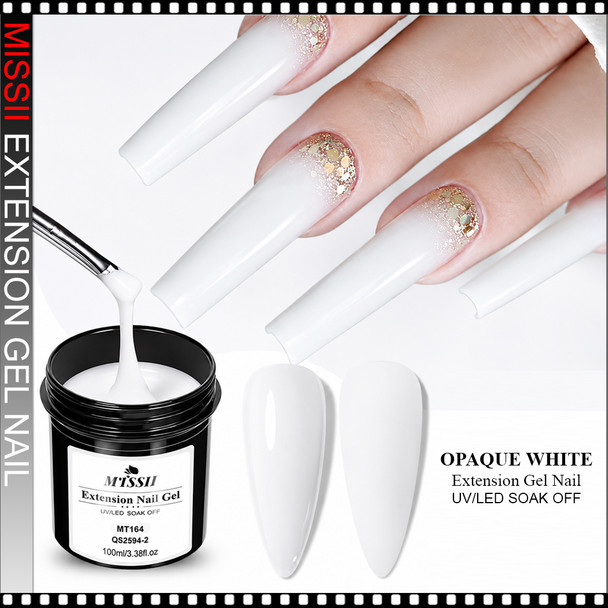 MISSII LED-UV Extension Gel Nail, Opaque White 3.38oz.