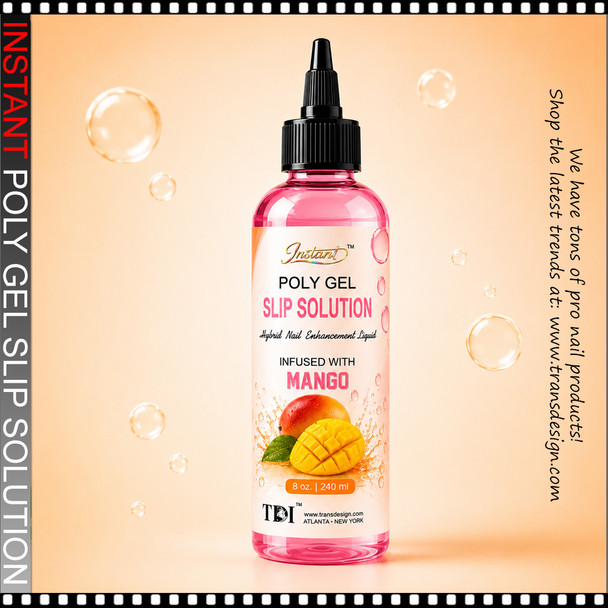 INSTANT POLY GEL Slip Solution, Mango 8oz.