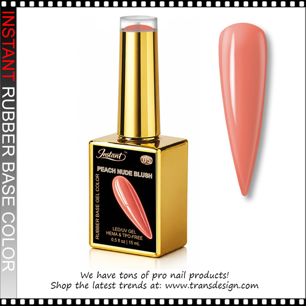 INSTANT Rubber  Base Gel #05 Peach Nude Blush 0.5oz.