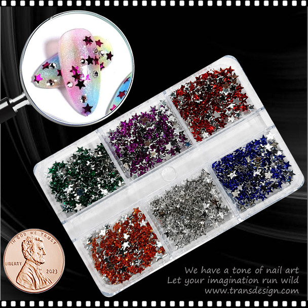 RHINESTONE Star 6 Assorted Color 864/Case #8 *