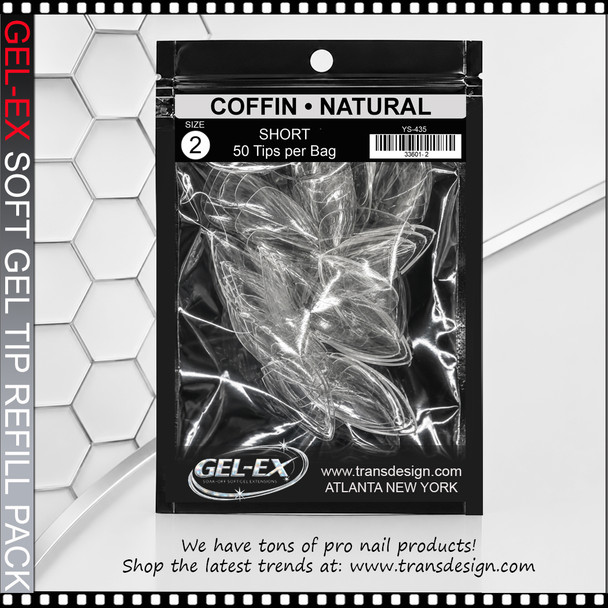 GEL-EX Stiletto, Short, Natural #2 Refill 50/Bag