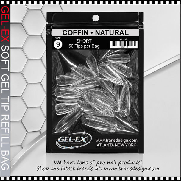 GEL-EX Stiletto, Short, Natural #9 Refill 50/Bag