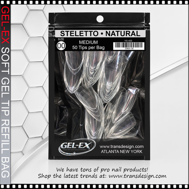 GEL-EX Stiletto, Medium, Natural Refill Size #00 50/Bag