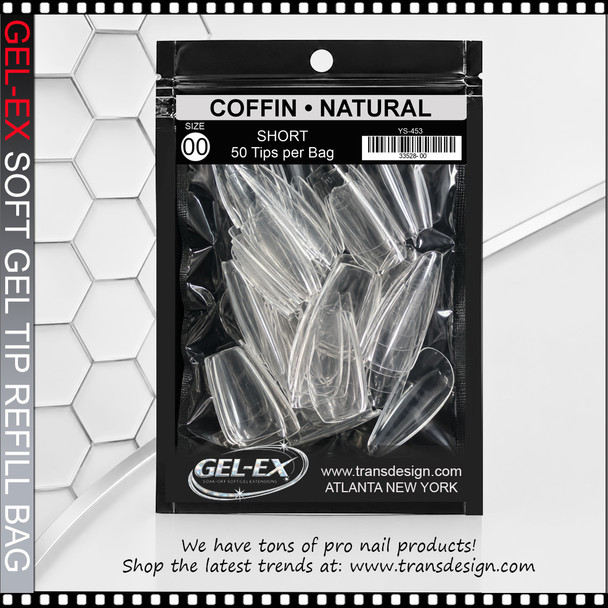 GEL-EX Coffin, Short, Natural Refill #00 50/Bag
