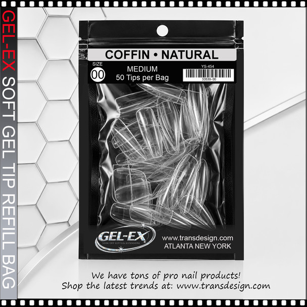 GEL-EX Coffin, Medium, Natural Refill #00 50/Bag
