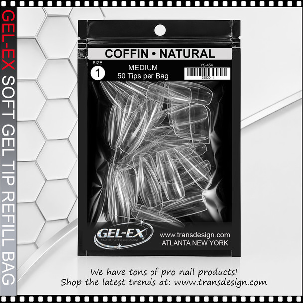 GEL-EX Coffin, Medium, Natural Refill #1 50/Bag