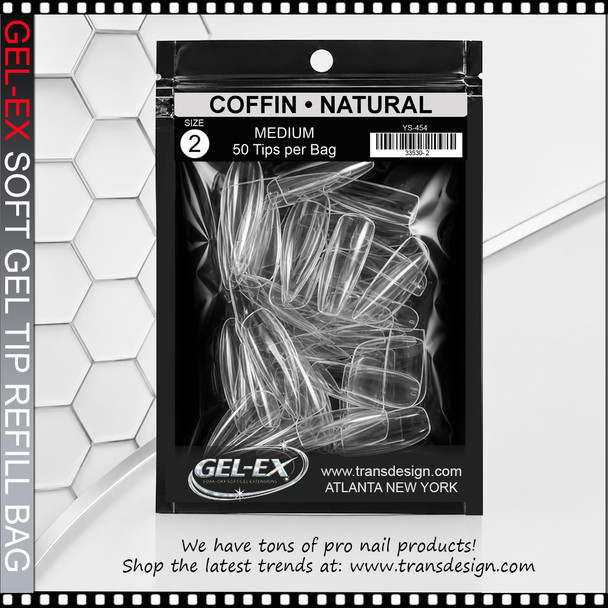 GEL-EX Coffin, Medium, Natural Refill #2 50/Bag