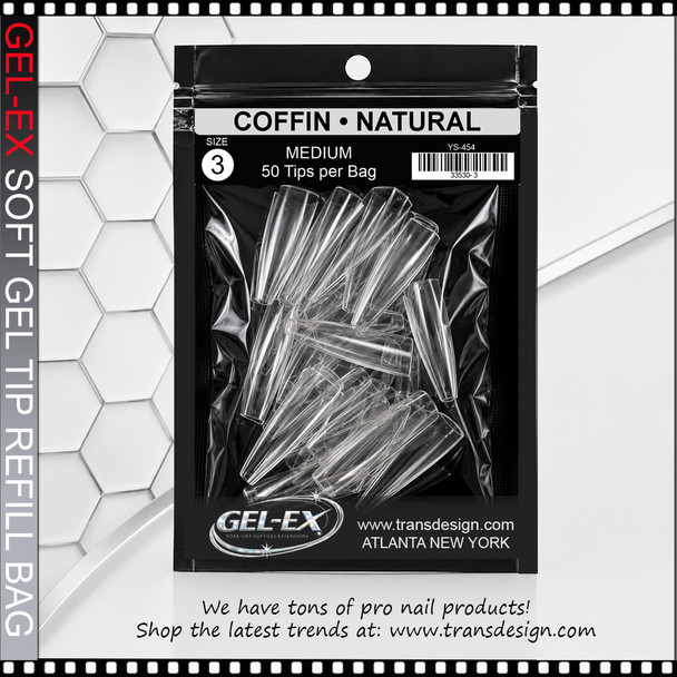 GEL-EX Coffin, Medium, Natural Refill #3 50/Bag