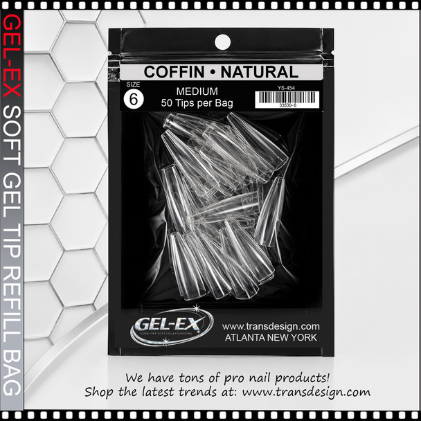 GEL-EX Coffin, Medium, Natural Refill #6 50/Bag
