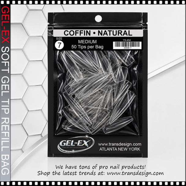 GEL-EX Coffin, Medium, Natural Refill #7 50/Bag