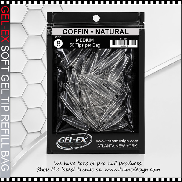 GEL-EX Coffin, Medium, Natural Refill #8 50/Bag