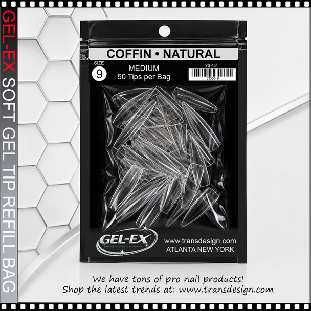 GEL-EX Coffin, Medium, Natural Refill #9 50/Bag