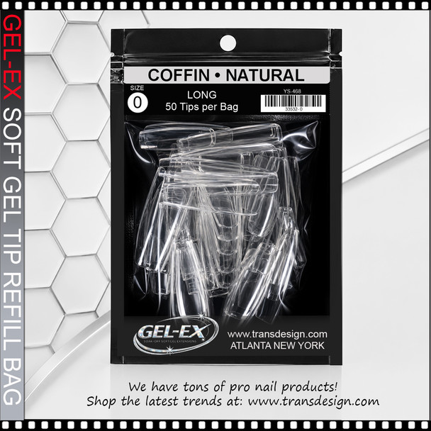 GEL-EX Coffin, Long, Natural Refill #0 50/Bag