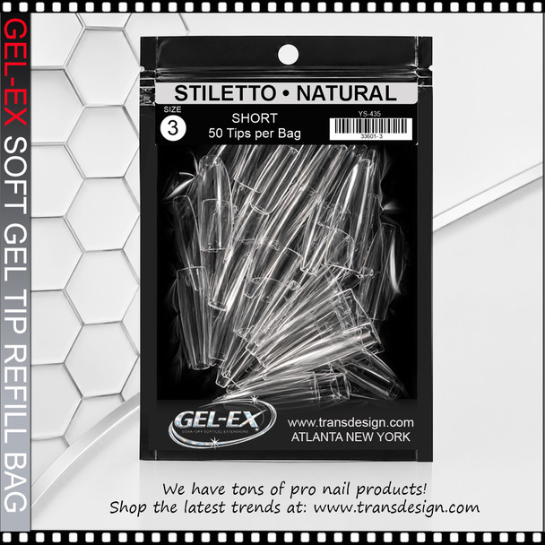 GEL-EX Coffin, Long, Natural Refill #3 50/Bag