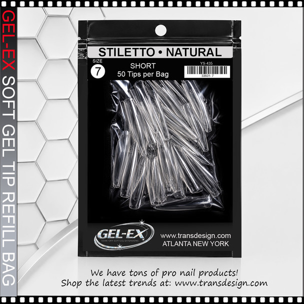 GEL-EX Coffin, Long, Natural Refill #7 50/Bag