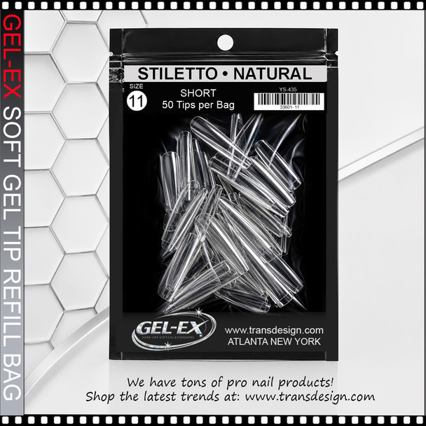 GEL-EX Coffin, Long, Natural Refill #11 50/Bag