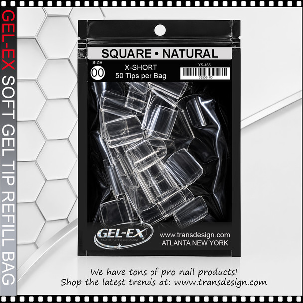 GEL-EX Square, X-Short, Natural Refill #00 50/Bag