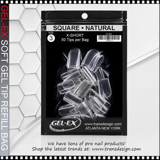 GEL-EX Square, X-Short, Natural Refill #3 50/Bag