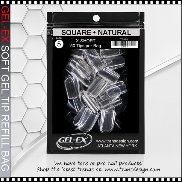 GEL-EX Square, X-Short, Natural Refill #5 50/Bag