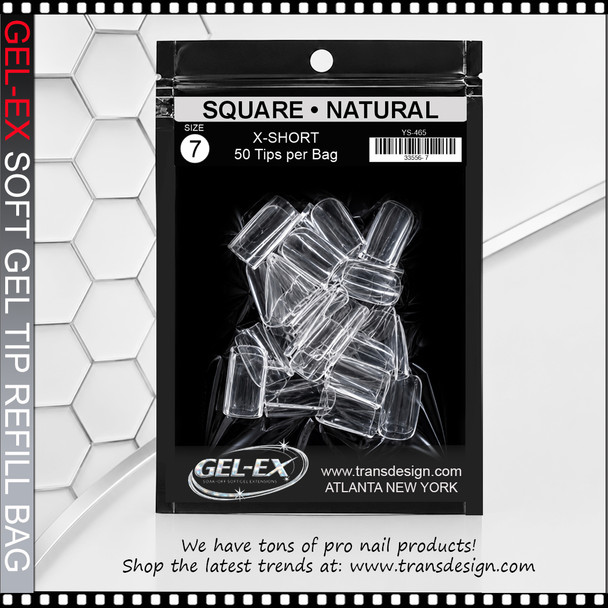 GEL-EX Square, X-Short, Natural Refill #7 50/Bag