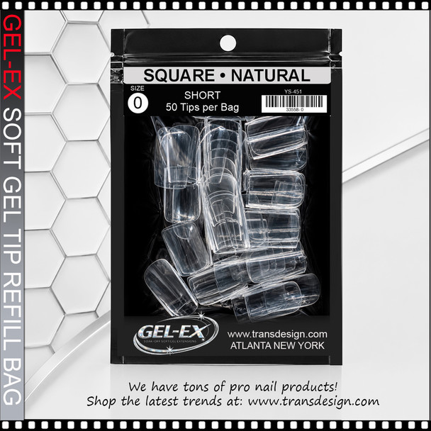 GEL-EX Square, Short, Natural Refill #0 50/Bag