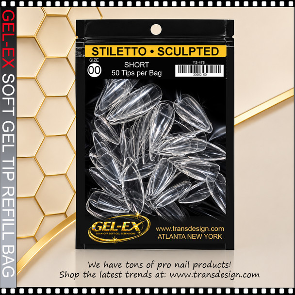 GEL-EX Stiletto, Short, Sculpted Refill #00 50/Bag