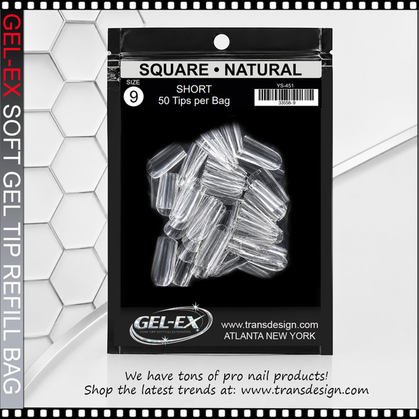 GEL-EX Square, Short, Natural Refill #9 50/Bag