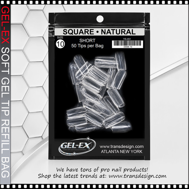GEL-EX Square, Short, Natural Refill #10 50/Bag