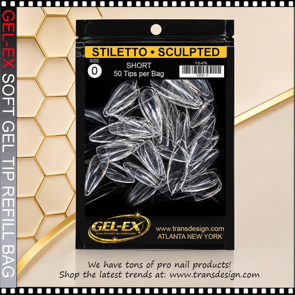GEL-EX Stiletto, Short, Sculpted Refill #0 50/Bag