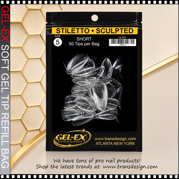 GEL-EX Stiletto, Short, Sculpted Refill  #5 50/Bag