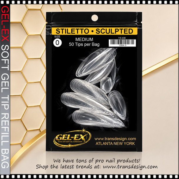 GEL-EX Stiletto, Medium, Sculpted Refill #0 50/Bag