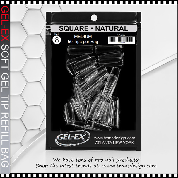 GEL-EX Square, Medium, Natural Refill #8 50/Bag