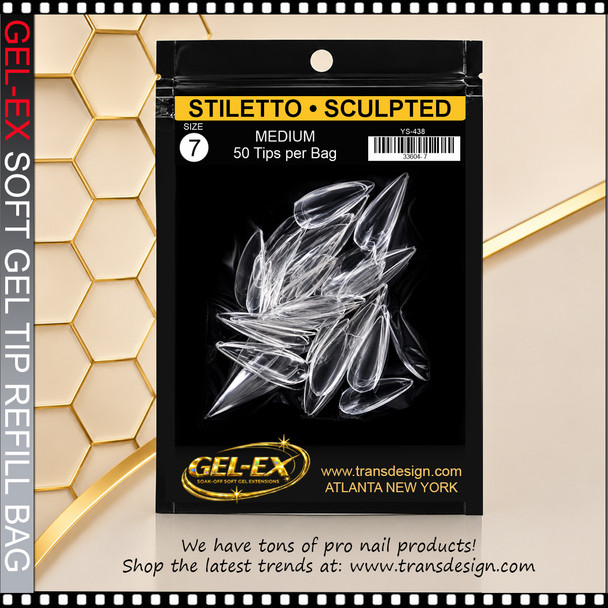 GEL-EX Stiletto, Medium, Sculpted Refill #7 50/Bag
