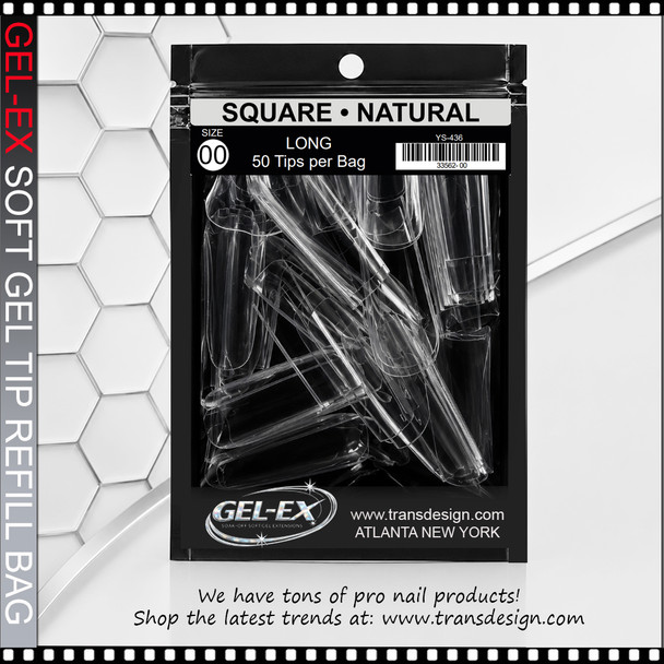 GEL-EX Square, Long, Natural Refill #00 50/Bag