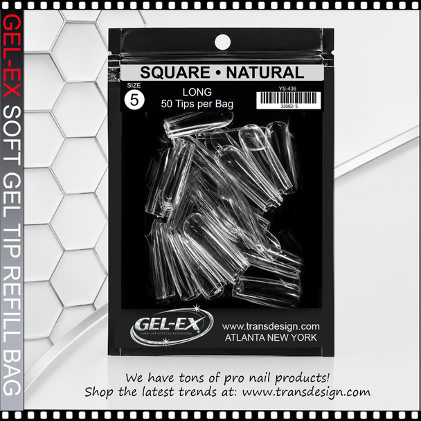 GEL-EX Square, Long, Natural Refill #5 50/Bag