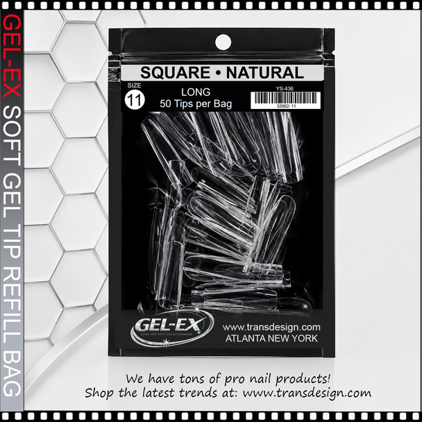 GEL-EX Square, Long, Natural Refill #11 50/Bag