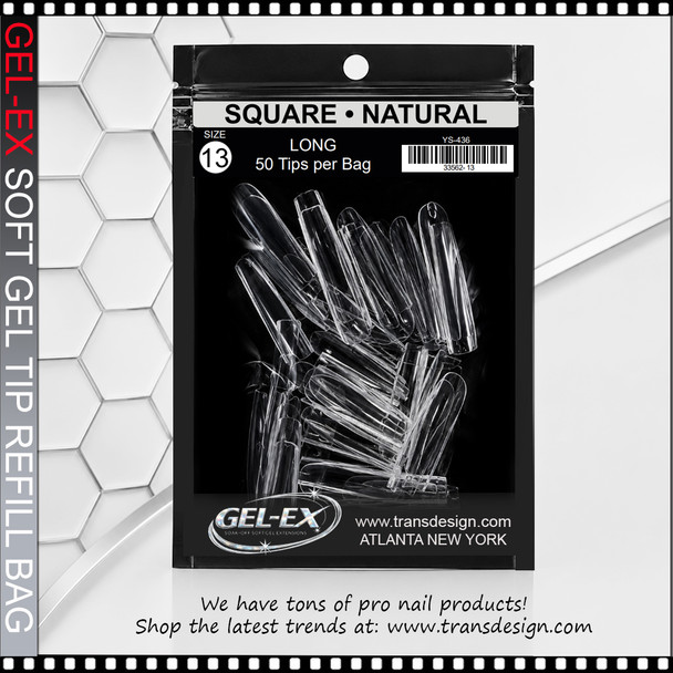 GEL-EX Square, Long, Natural Refill #13 50/Bag