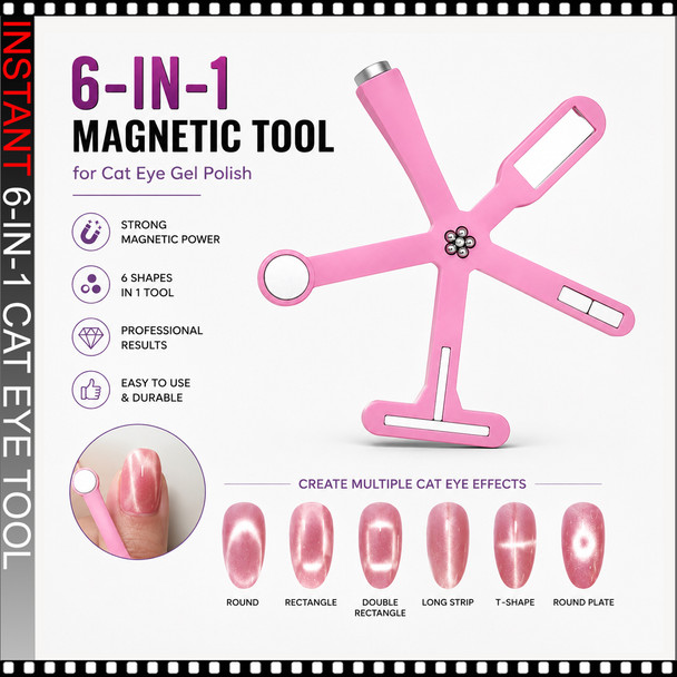 INSTANT 6-IN-1 STRONG MAGNETIC for Cat Eye, Pink
