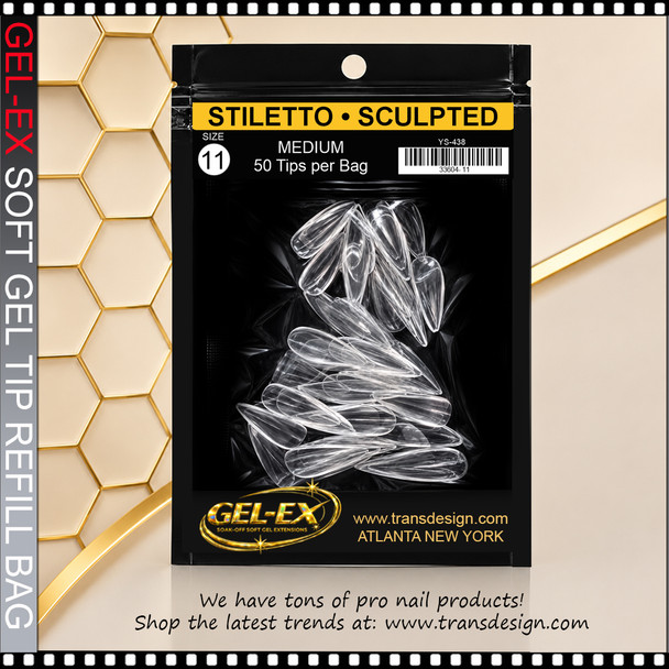 GEL-EX Stiletto, Medium, Sculpted Refill #11 50/Bag