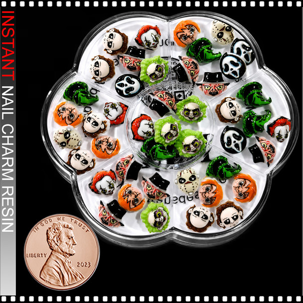 NAIL CHARM RESIN 3D Halloween Ghost Face 44/Case