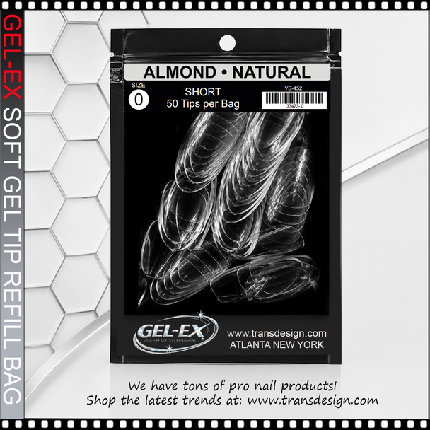 GEL-EX Almond, Short, Natural Refill 50/Bag